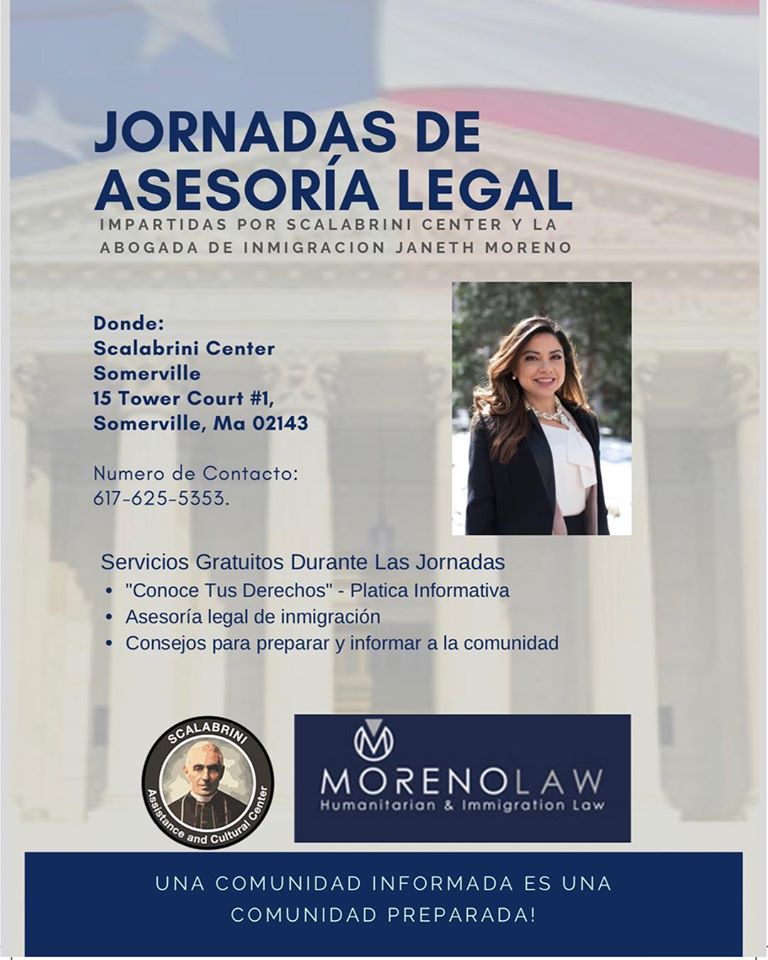Moreno Law Partnership With Scalabrini Centers in Somerville