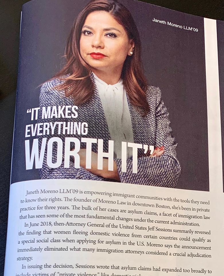 Moreno Law Featured in The Suffolk Law Magazine
