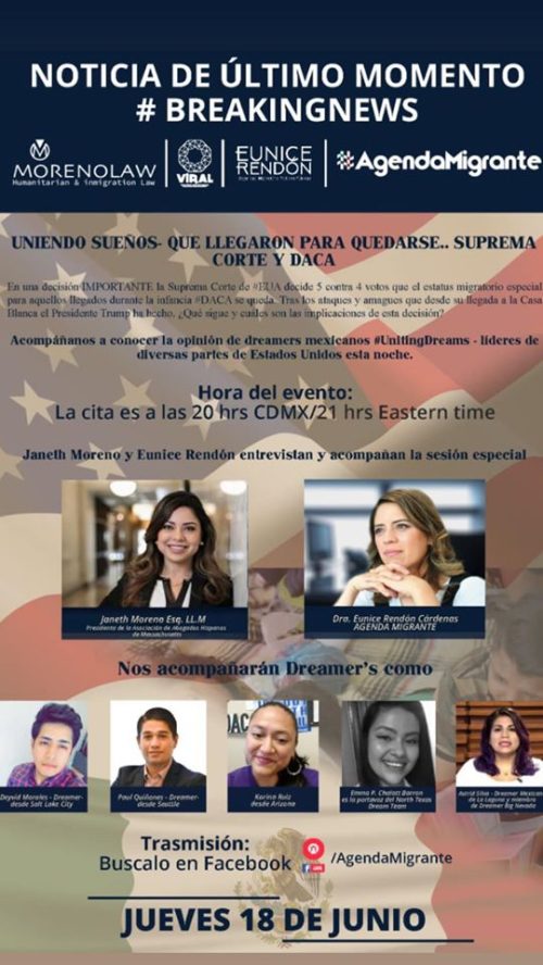 Uniendo Sueños Que Llegaron para Quedarse... Suprema Corte y DACA