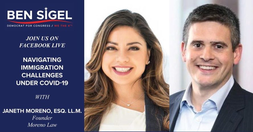 Attorney Moreno Joined Congressional Candidate for Conversation on Immigration During Covid-19